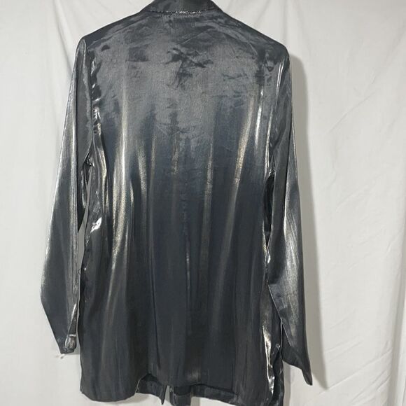 I.N Studio shiny shelves button down blouse - Picture 5 of 9